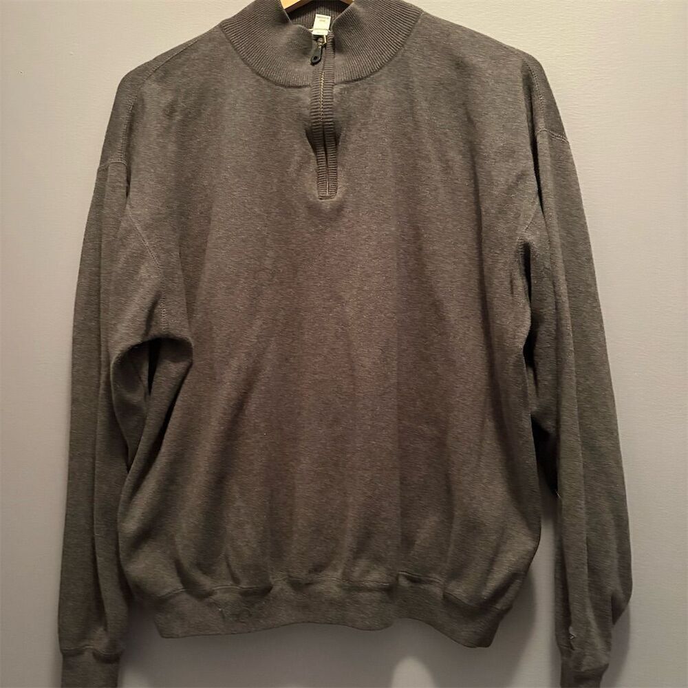Cutter & Buck Men's L Gray Half Zip Pullover Sweater Casual